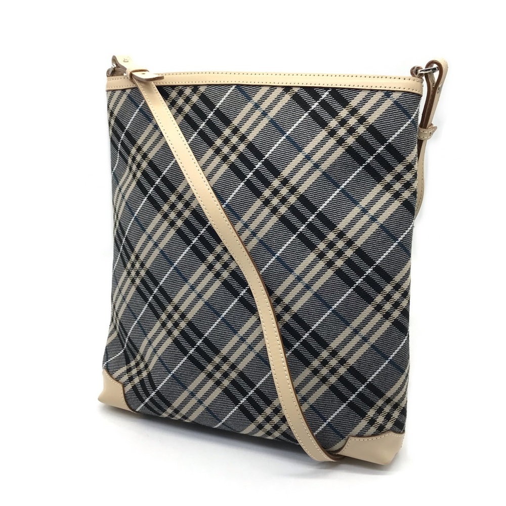Burberry BLUE LABELShoulder Bag Check Beige Tan Gray